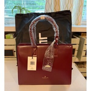 London Fog Shelly Satchel Oxblood Burgundy Handbag Tote NWT $108 Dust Bag